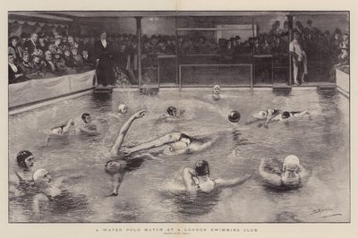 Un partido de waterpolo en un club de natación de Londres de William Small